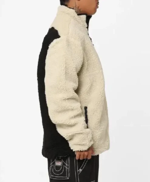 8 Ball White and Black Sherpa Jacket Right