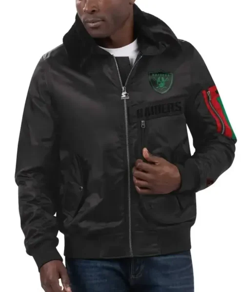 Alfred Feeney Las Vegas Raiders Starter Black Zip Jacket.webp