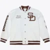 Arctic White San Diego Padres Lightweight Satin Jacket