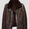 Arthur Shearling Distressed B3 Brown Leather Jacket