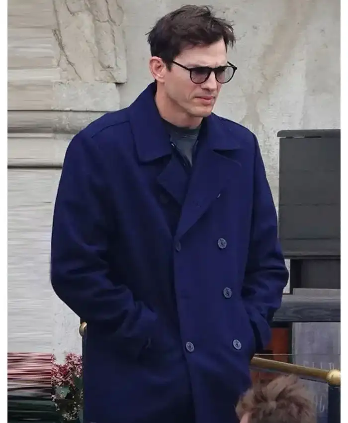 Ashton Kutcher The Beauty Blue Peacoat For Sale.webp