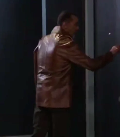 Beyond the Gates Clifton Davis Brown Leather Jacket Back.webp