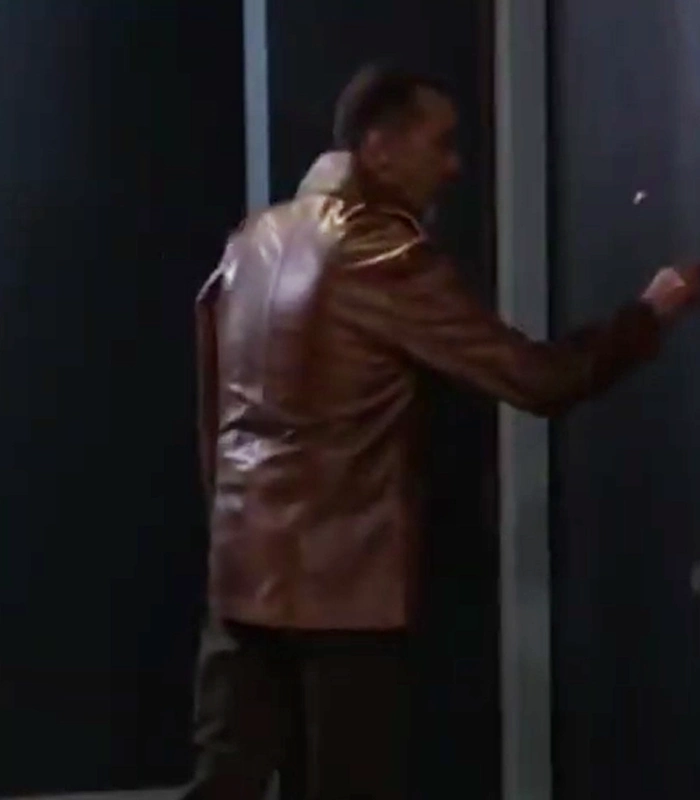 Beyond the Gates Clifton Davis Brown Leather Jacket Back.webp