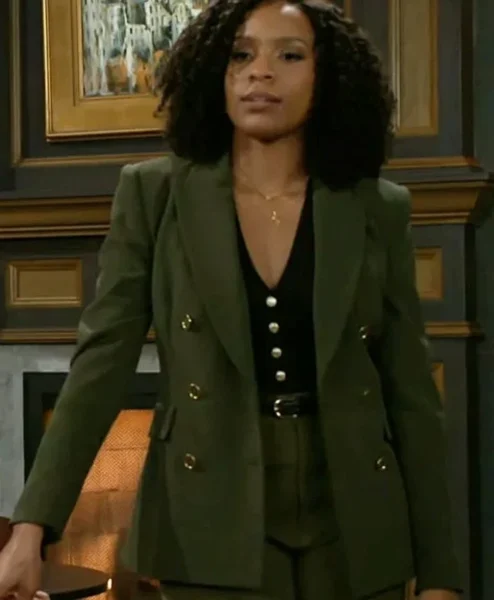 Beyond the Gates S01 Arielle Prepetit Green Blazer.webp