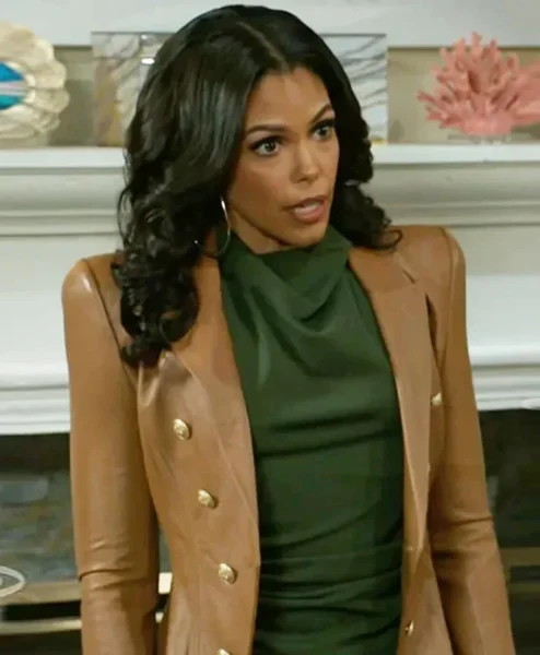 Beyond the Gates S01 Karla Mosley Leather Blazer.webp