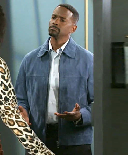 Beyond the Gates S01 Keith D. Robinson Blue Suede Jacket.webp