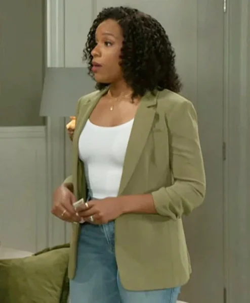 Beyond the Gates S01 Naomi Hamilton Hawthorne Green Blazer Side.webp