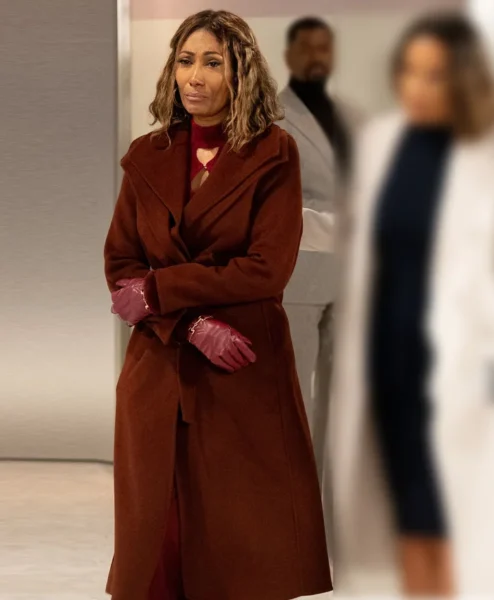 Beyond the Gates S01 Trisha Mann Brown Wool Coat.webp