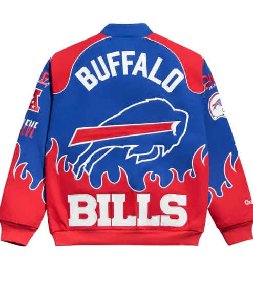 Buffalo Bills Chalk Line Premium Racing Full Snap Jacket Back.webp