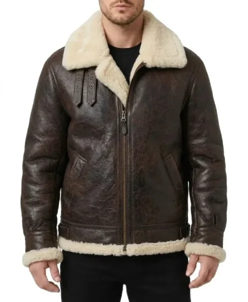 Colin Brown Shearling SF Leather Jacket