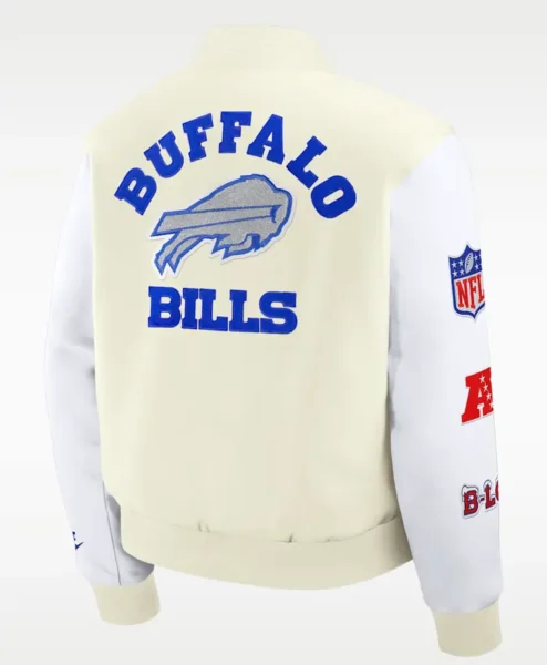 Buy Nike NFL Buffalo Bills Rivalries Full Snap Cream Varsity Jacket