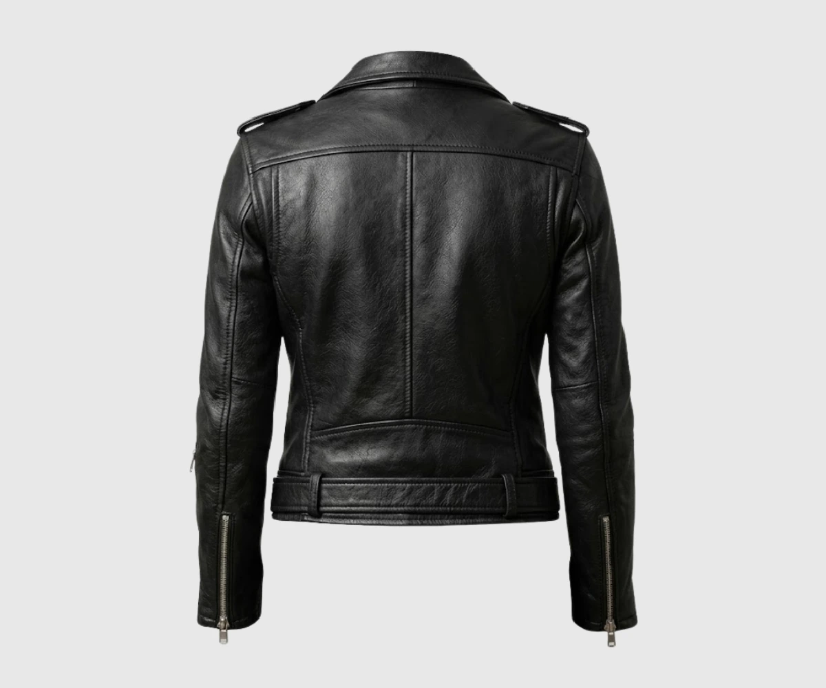 Buy Womens Black Cafe Racer Biker Leather Jacket