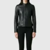 Buy Womens Black Fashion Style Cafe Racer Jacket