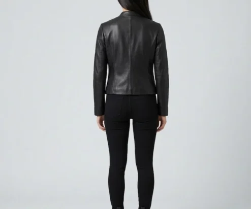 Buy Womens Black Real Leather Fashion Biker Jacket