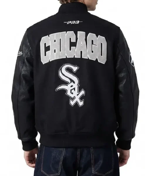 Chicago White Sox City Arch Full Snap Black Varsity Jacket