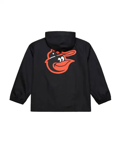 Coaches Baltimore Orioles Black Windbreaker Hooded Jacket For Sale.webp