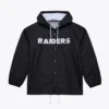 Coaches Las Vegas Raiders Black Windbreaker Hooded Jacket.webp