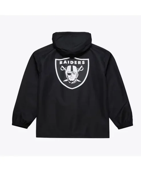Coaches Las Vegas Raiders Black Windbreaker Hooded Jacket For Sale.webp