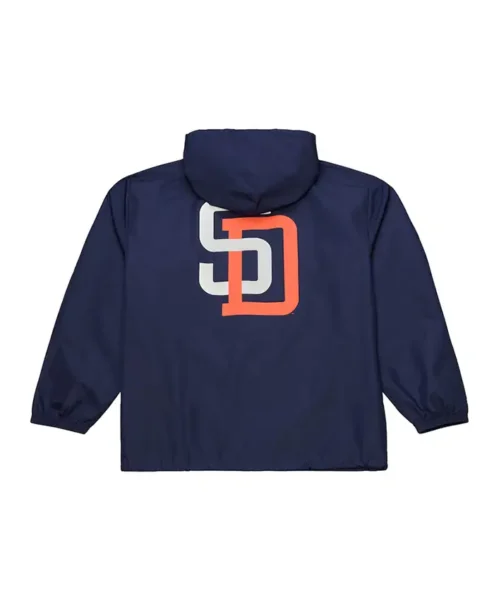 Coaches San Diego Padres Navy Windbreaker Hooded Jacket For Sale.webp