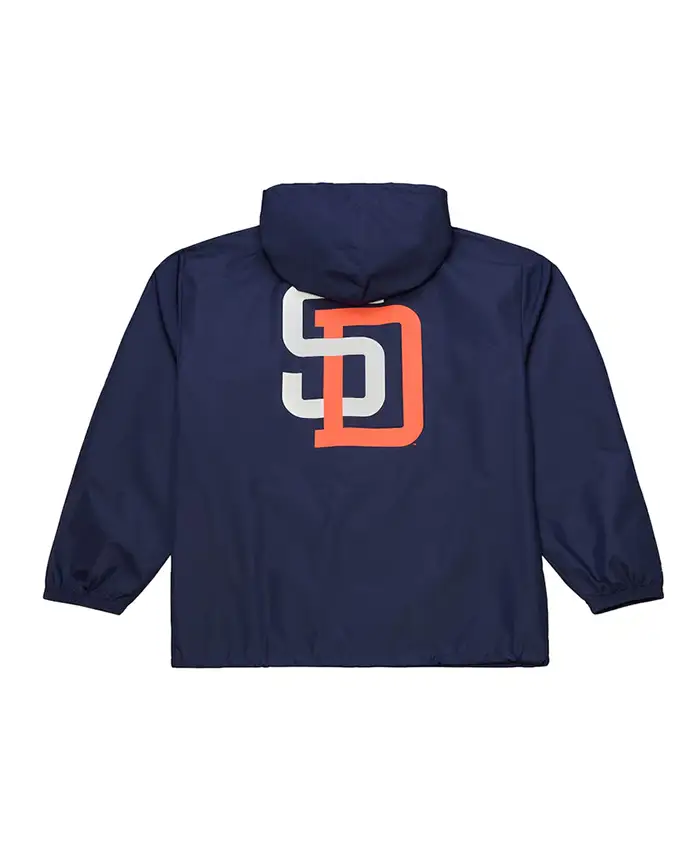 Coaches San Diego Padres Navy Windbreaker Hooded Jacket For Sale.webp