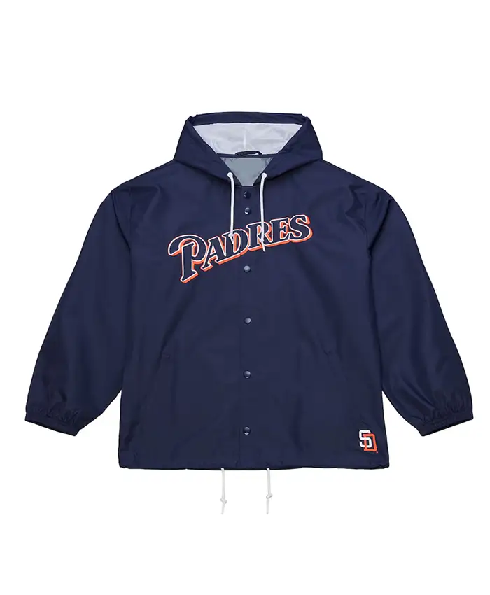 Coaches San Diego Padres Navy Windbreaker Hooded Jacket.webp