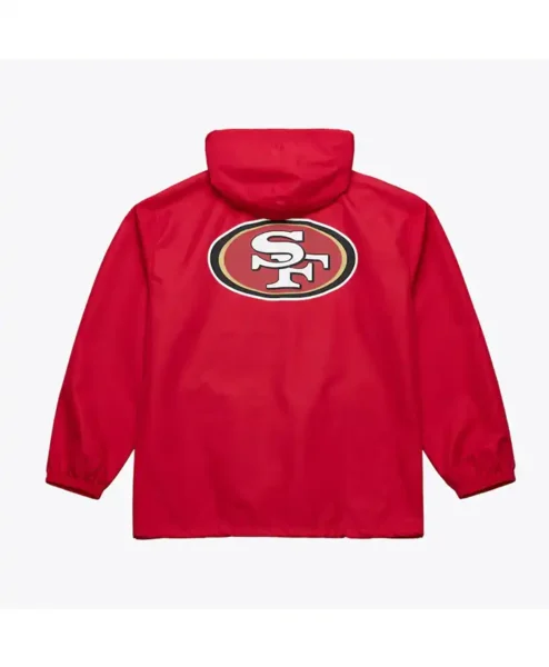 Coaches San Francisco 49ers Scarlet Windbreaker Hooded Jacket For Sale.webp