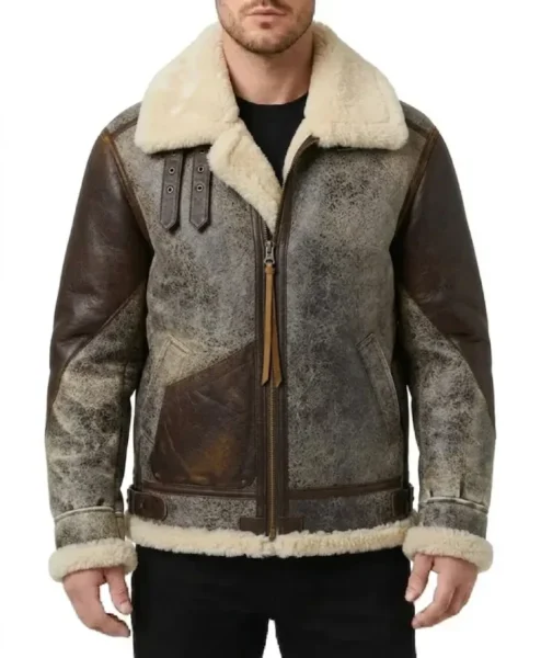 Mason SF Bomber Distressed Cockpit Pilot Leather Jacket