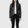 Get Womens Black Fashion Biker Style Leather Jacket