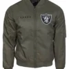 Hassie Farrell Las Vegas Raiders Green Bomber Jacket.webp