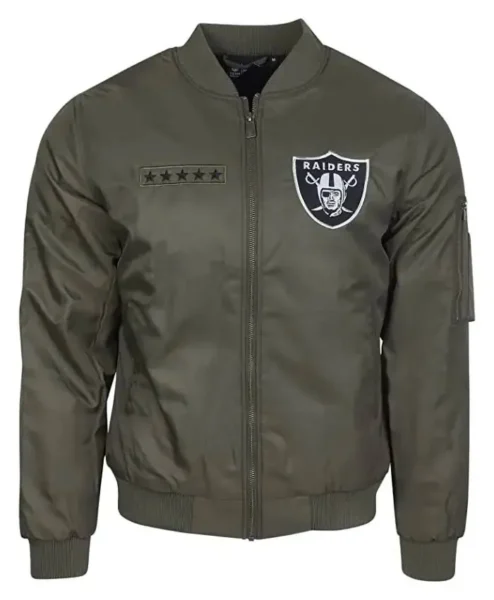 Hassie Farrell Las Vegas Raiders Green Bomber Jacket.webp