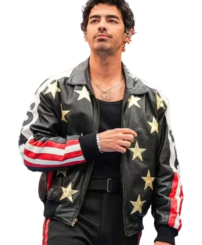 Joe Jonas WrestleMania 42 Star Leather Jacket