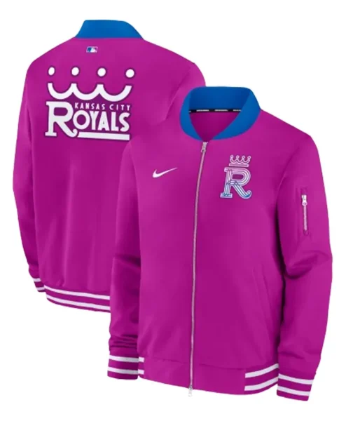 Kansas City Royals Nike Purple 2026 City Connect Authentic Collection Relaxed Full Zip Bomber Jacket