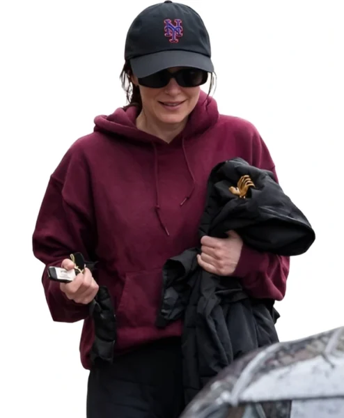 LA 2026 Dakota Johnson Burgundy Hoodie