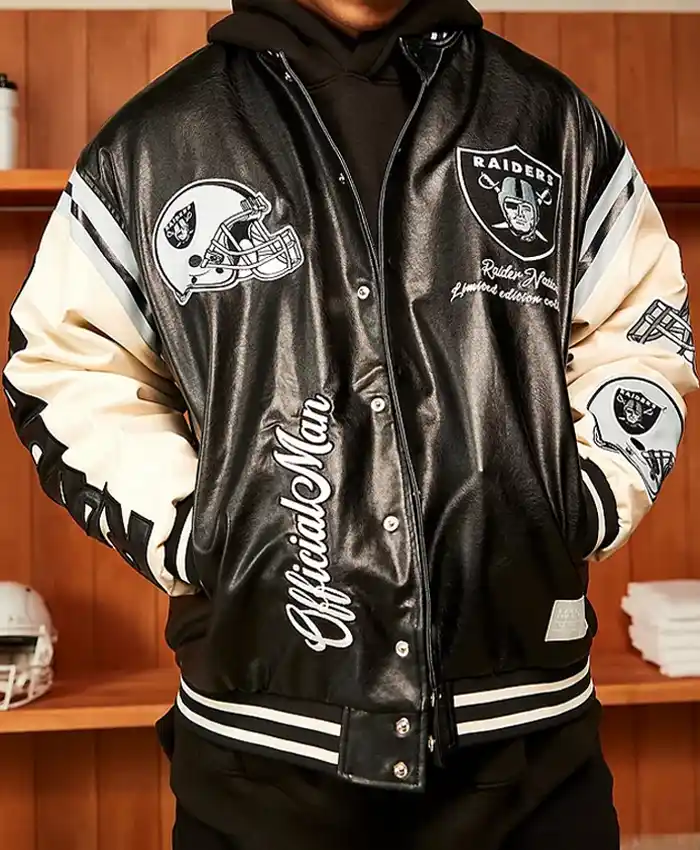 Las Vegas Raiders Black Bomber Jacket.webp