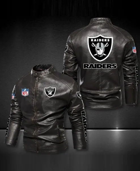 Las Vegas Raiders Black Leather Jacket.webp