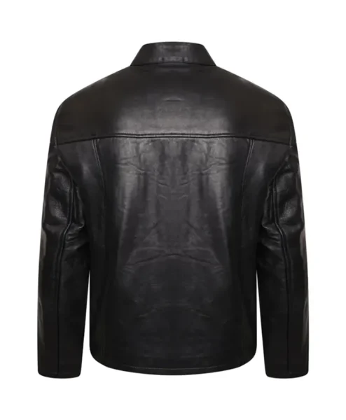 Le Mans Steve McQueen Black Leather Jacket Back.webp