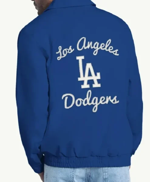 Los Angeles Dodgers Franchise Full Zip Blue Cotton Jacket for Men and Women Back