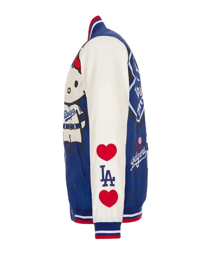Los Angeles Dodgers x Hello Kitty Bomber Jacket Side.webp