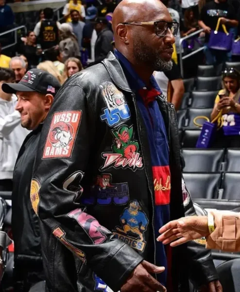 Los Angeles Lakers Game 2026 Lamar Odom Black Patchwork Leather Jacket Right