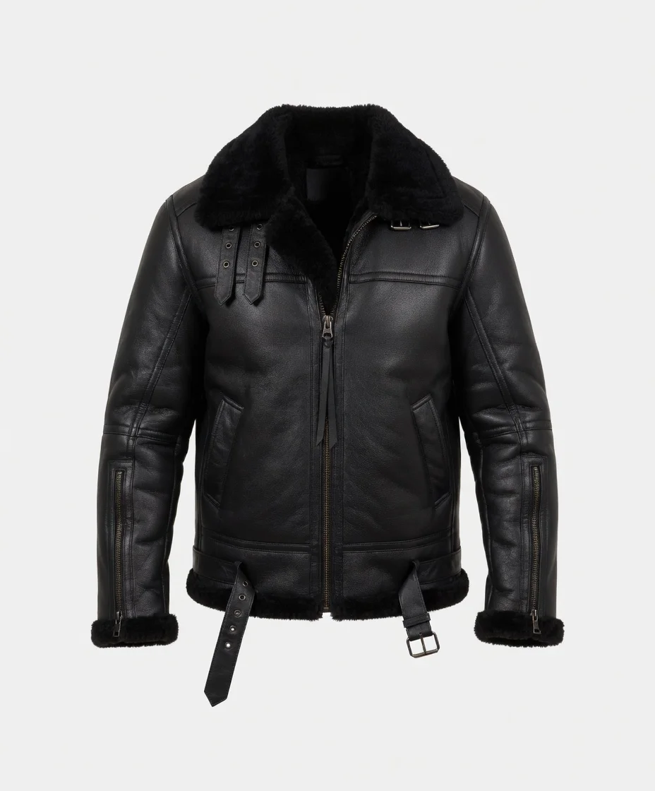 Mateo RAF Aviator SF Black Bomber Jacket