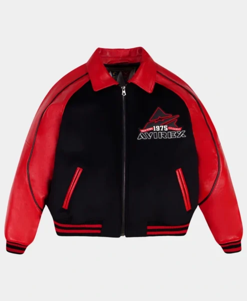 Mens Classic Wool Varsity Leather Jacket