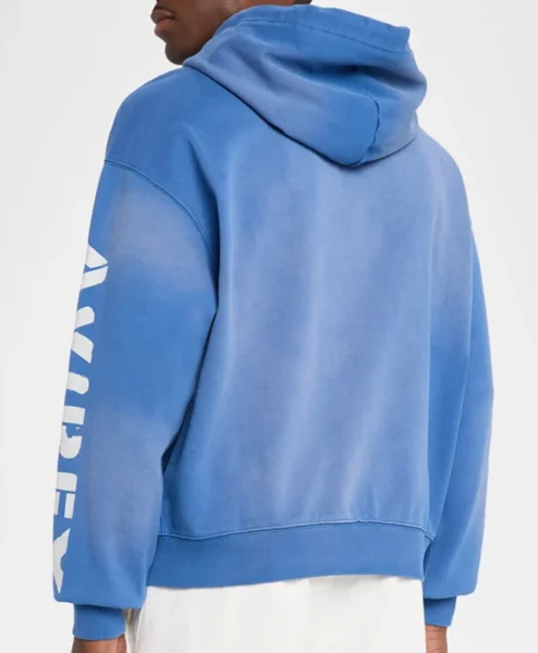 Mens Distress Icon Patch Full Zip Washed Hoodie