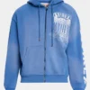 Mens Distress Patch Icon Full Zip Washed Hoodie