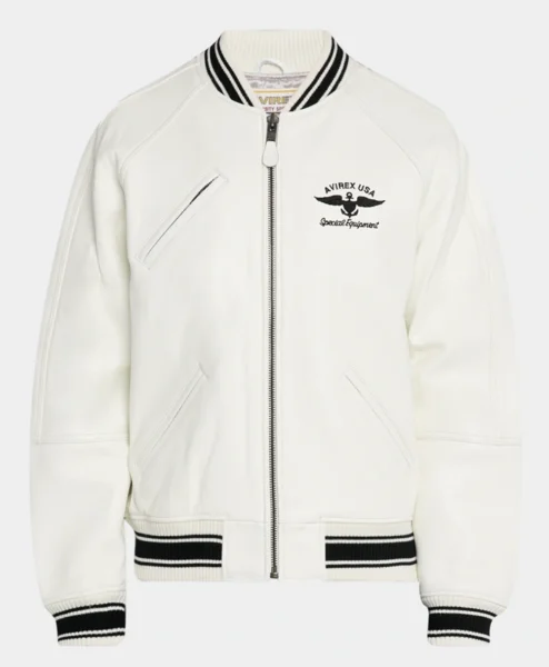 Mens Leather Embroidered Stadium Varsity Jacket