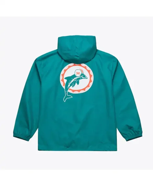 Miami Dolphins Coaches Aqua Windbreaker Hooded Jacket For Sale.webp