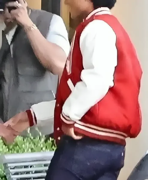Michael 2026 Jaafar Jackson Red and Whiet Varsity Jacket