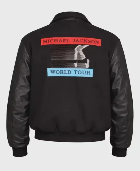Michael Jackson BAD World Tour Moon Walk Varsity Jacket Back.webp
