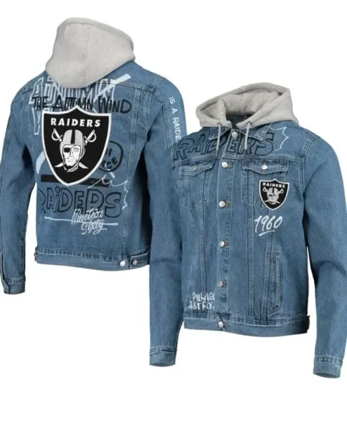 Miles Roob Las Vegas Raiders Blue Denim Jacket.webp