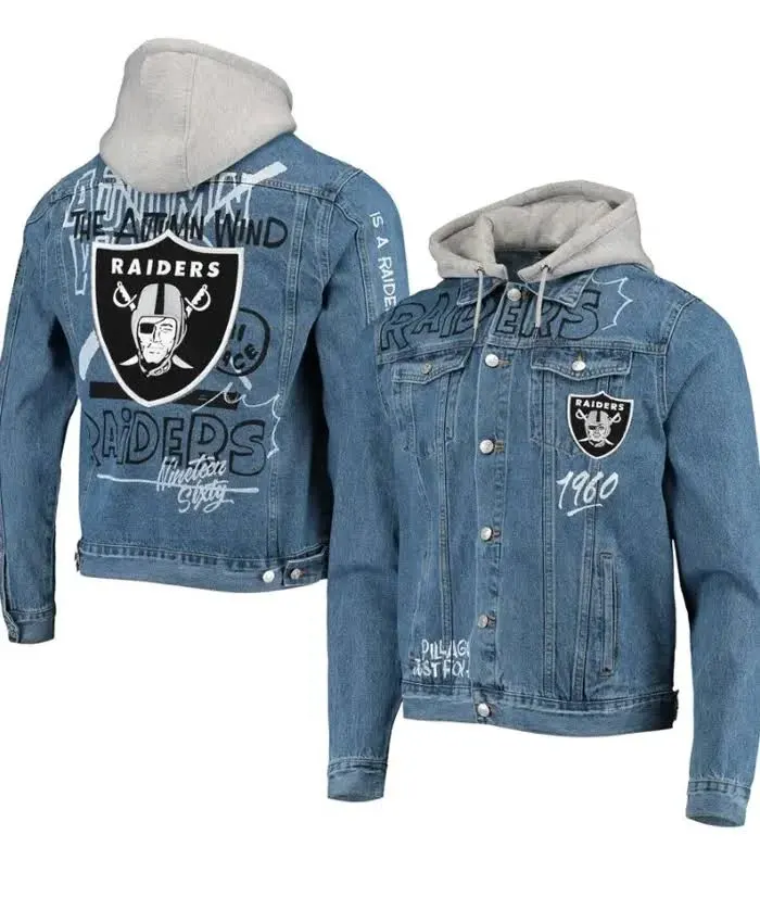 Miles Roob Las Vegas Raiders Blue Denim Jacket.webp