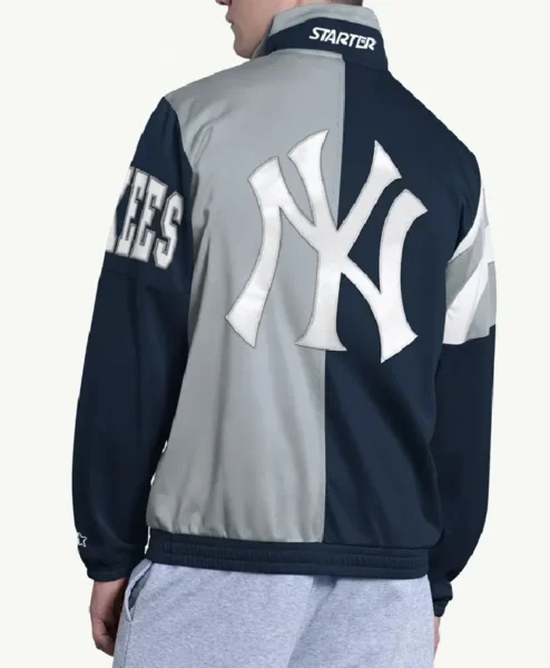 NY Yankees Heritage Navy Track Jacket Back
